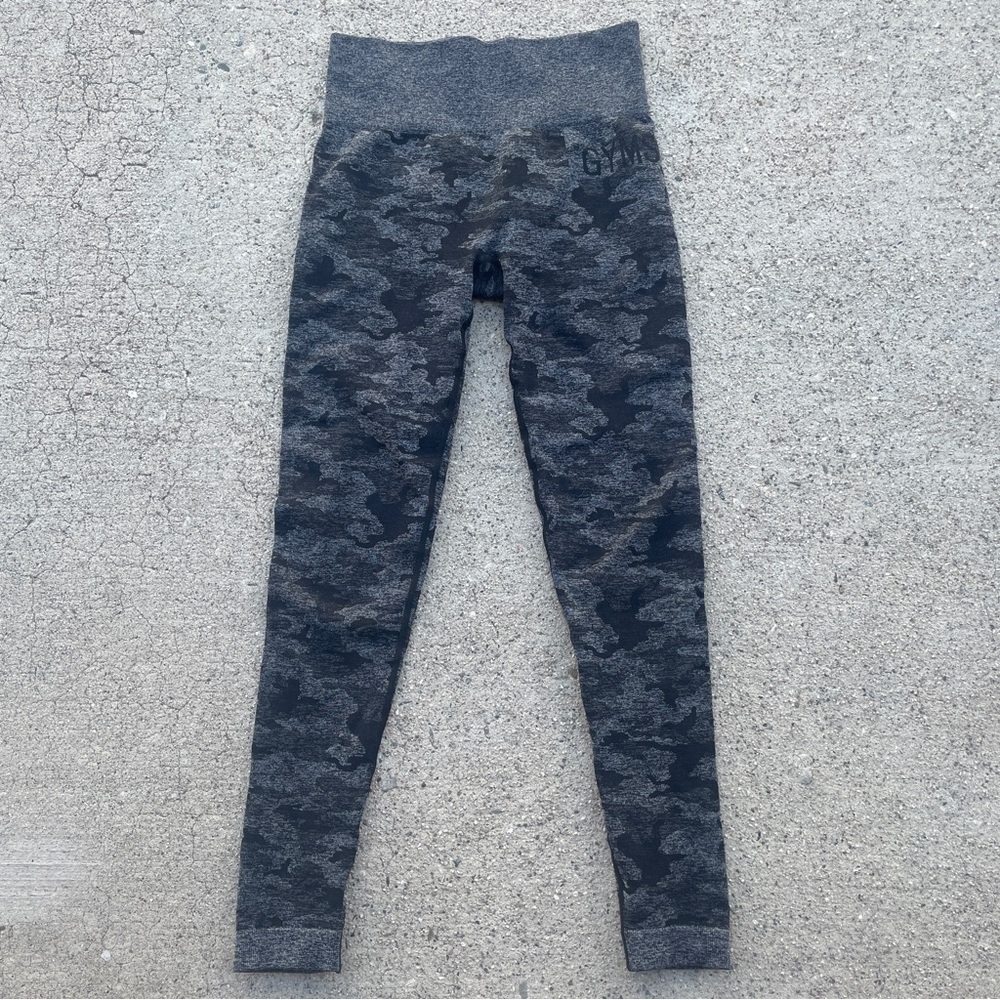 Gymshark Gray Camo High-Rise Leggings Women’s Size XS